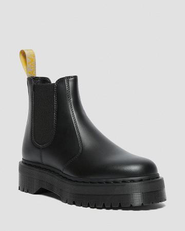 Black Men's Dr Martens Vegan 2976 Felix Platform Chelsea Boots | CA 498OKI